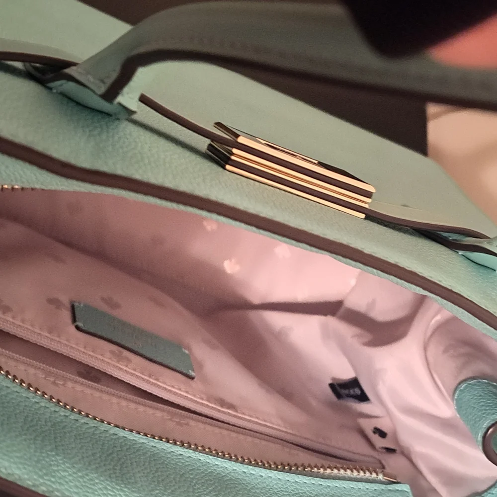 Kate Spade Mint Green Handbag with nwot bag charm&Nwot dust bag.